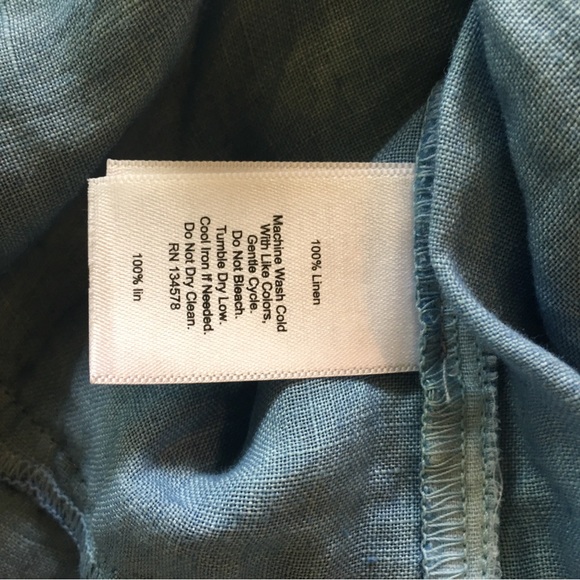 Vineyard Vines Ombre Chambray Blue and Light Green Linen Sleeveless Dress - Picture 9 of 11